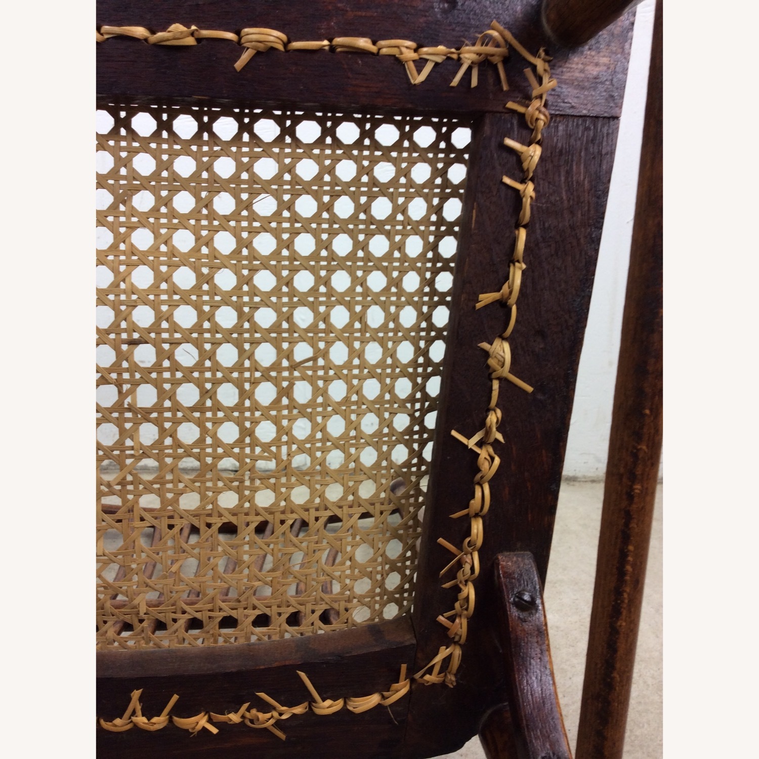 Antique Oak Chair with Turned Back & Caned Seat - image-18