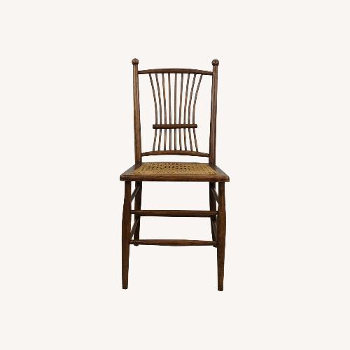 Used Antique Oak Chair with Turned Back & Caned Seat for sale on AptDeco