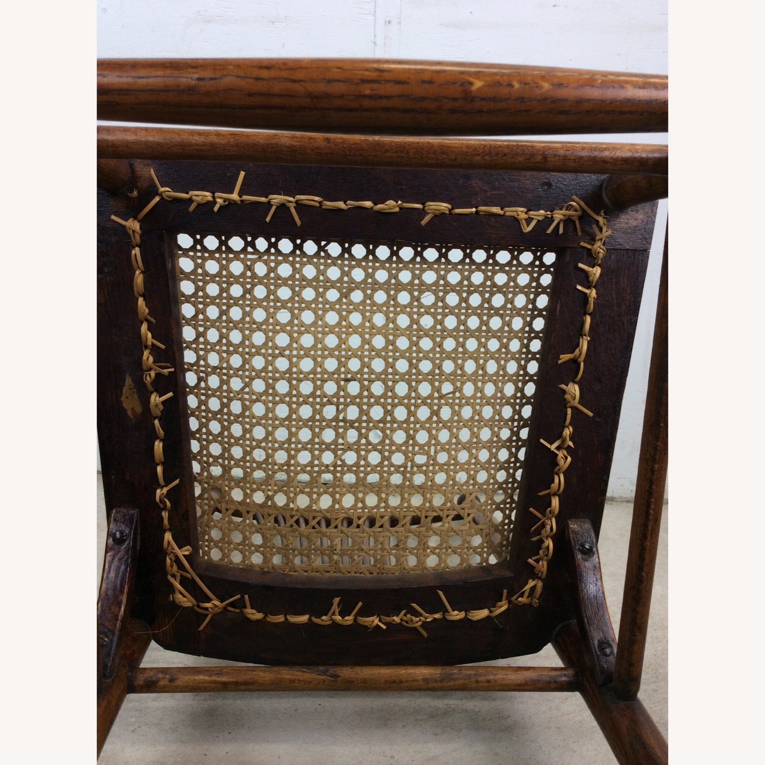 Antique Oak Chair with Turned Back & Caned Seat - image-17