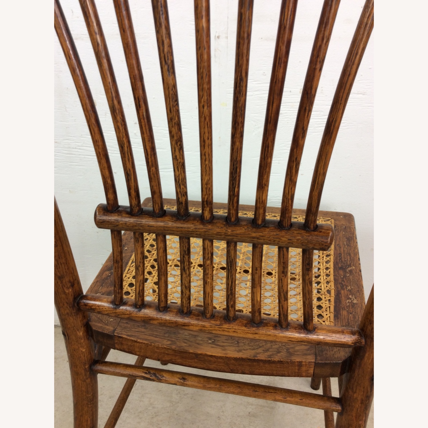 Antique Oak Chair with Turned Back & Caned Seat - image-13