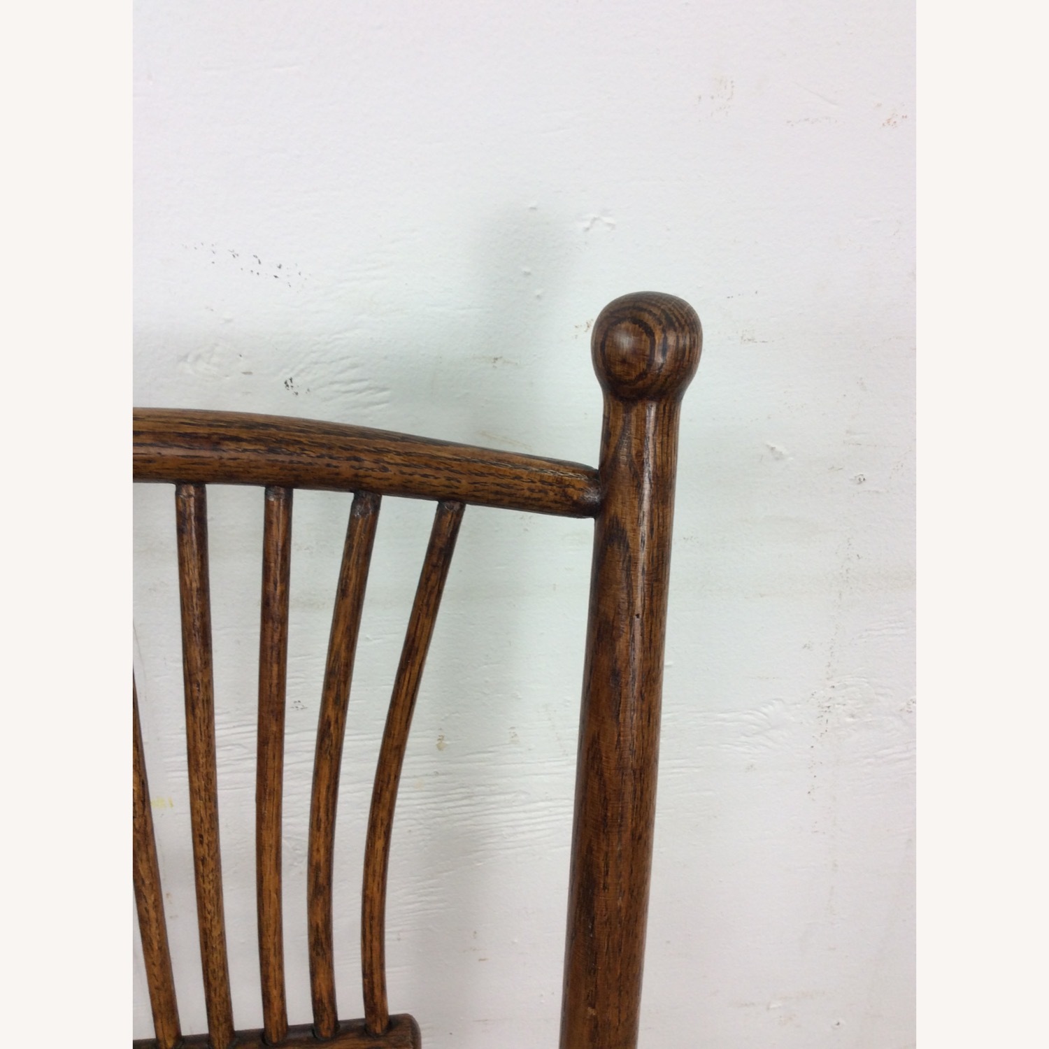 Antique Oak Chair with Turned Back & Caned Seat - image-6