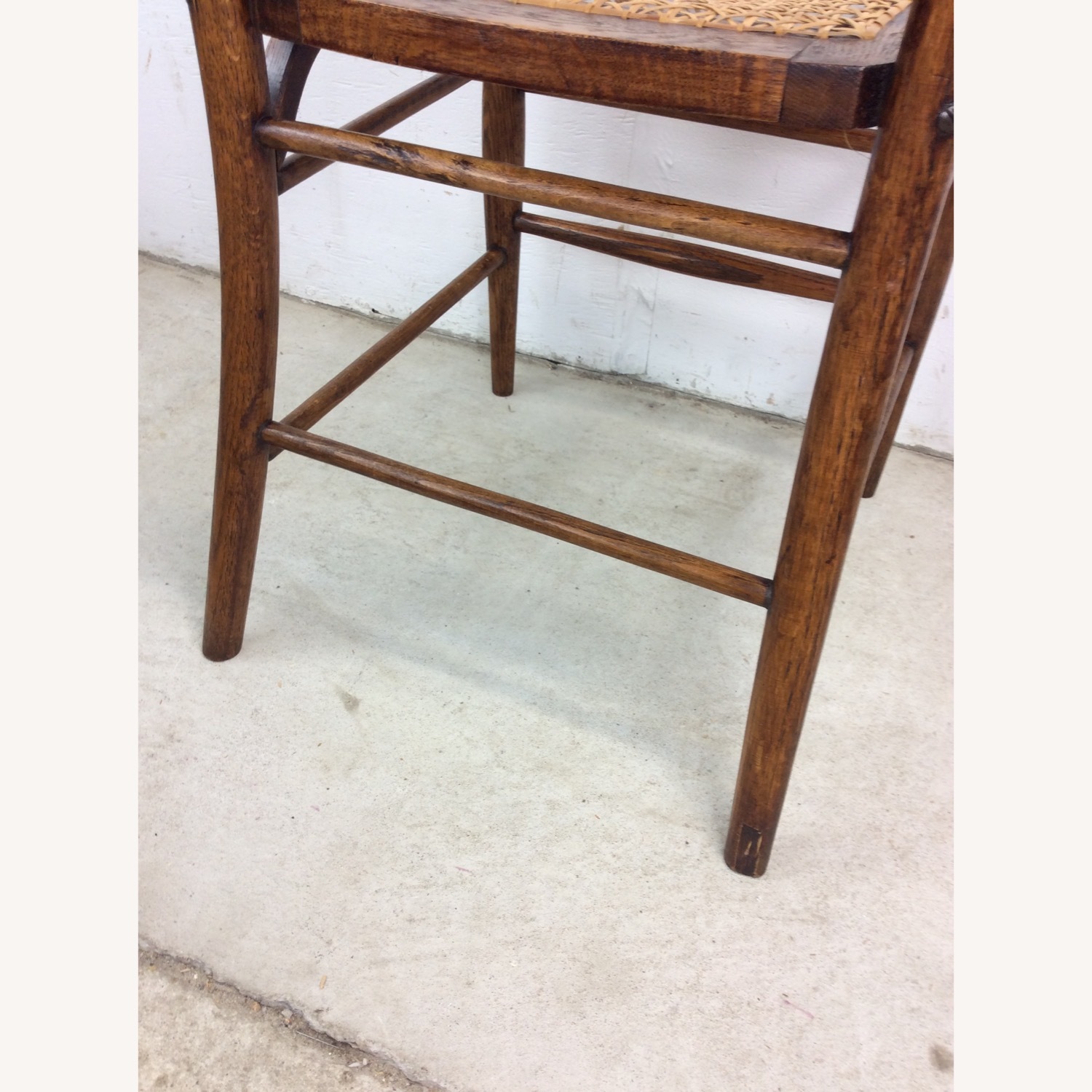 Antique Oak Chair with Turned Back & Caned Seat - image-15