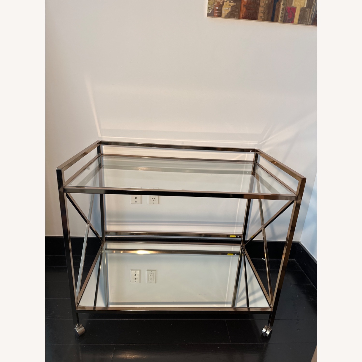 Maxton Toned Gold Bar Cart with Mirrored Finishes - image-2