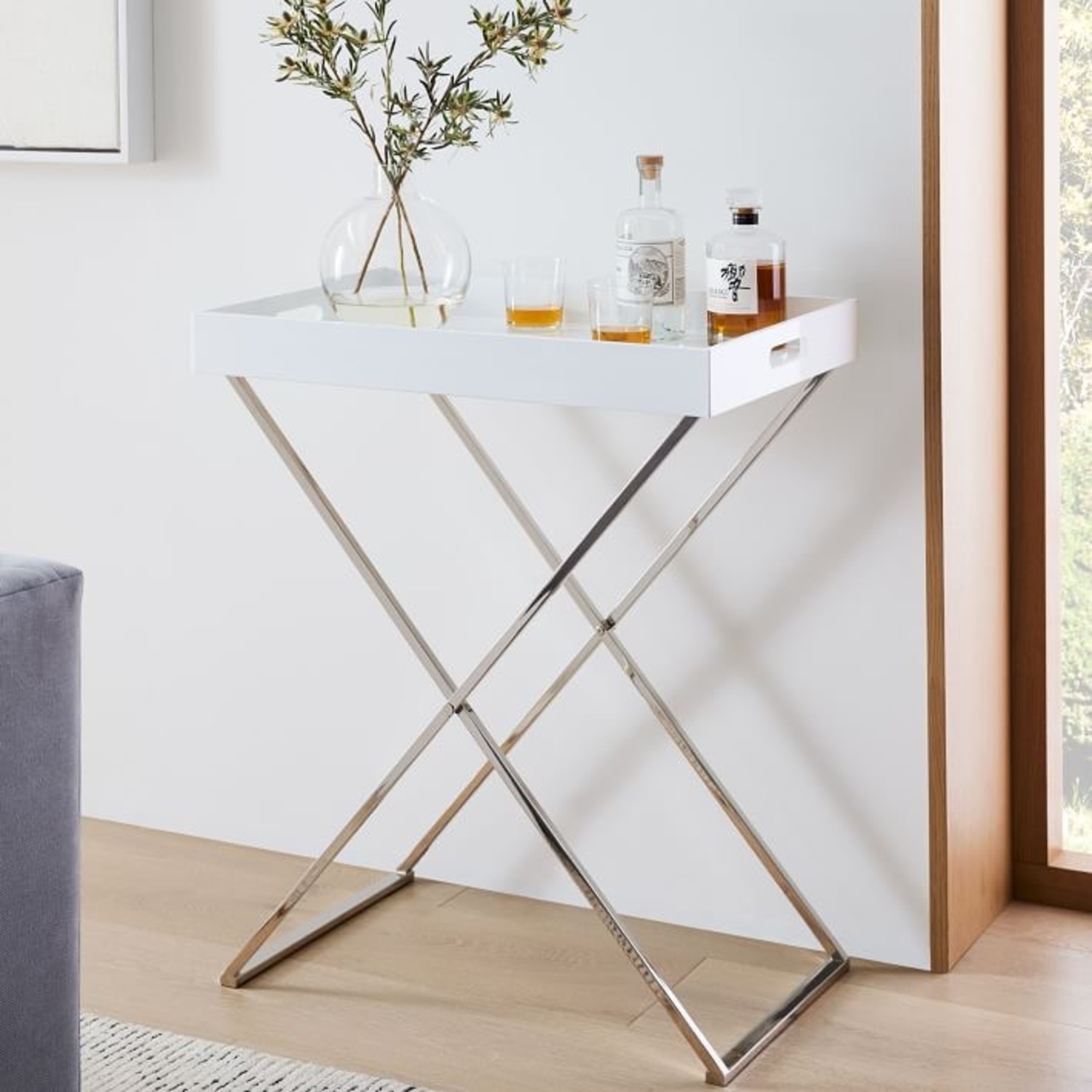 west elm 個人輸入品 Butler Tray Stand West Elm Butler Tray Stand - AptDeco
