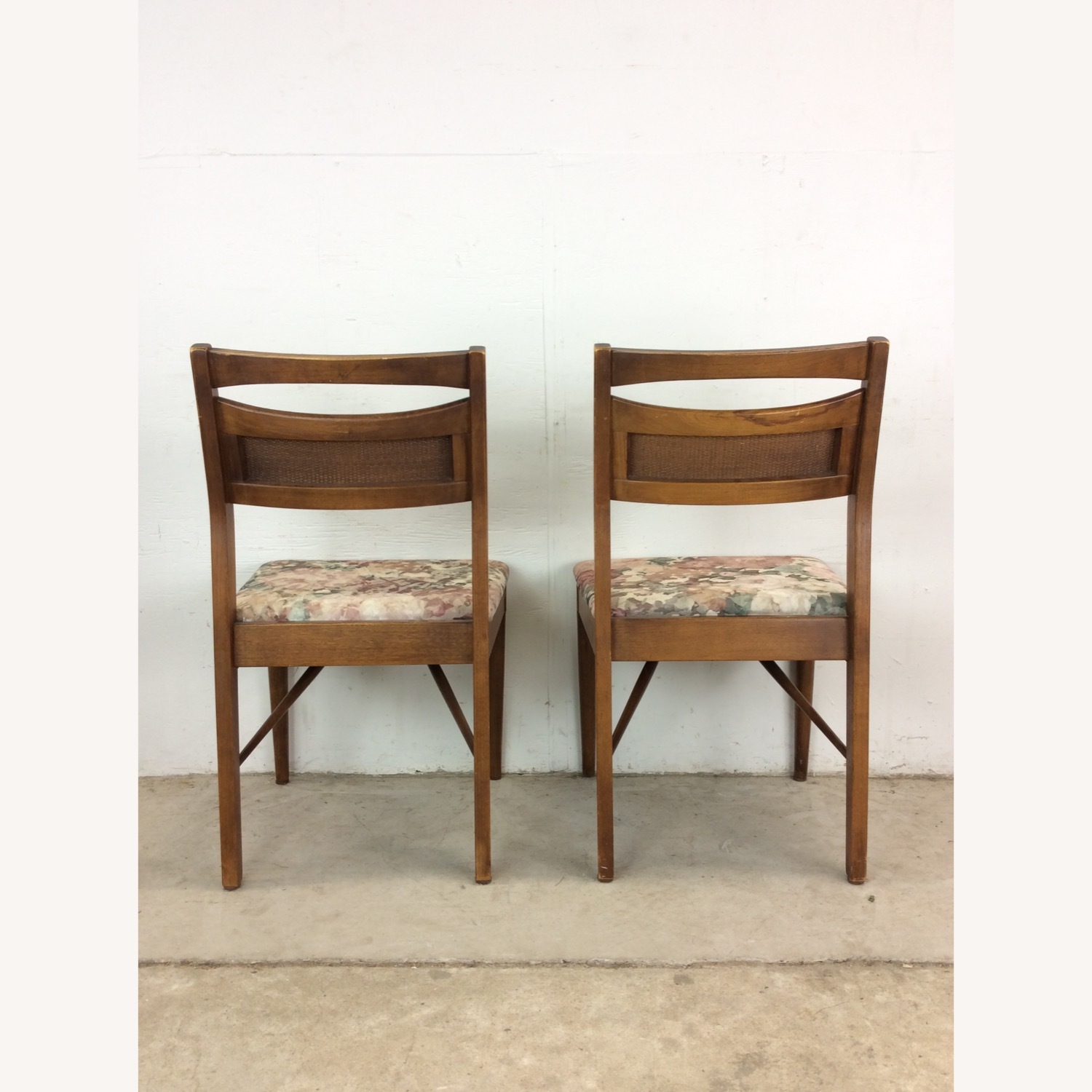Set of 5 Mid Century Dining Chairs with Caned Back - image-23