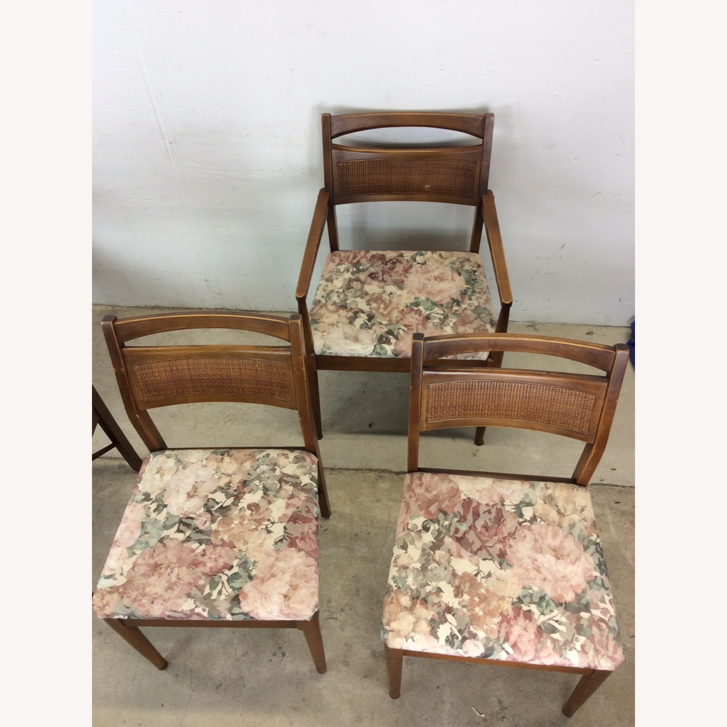Set of 5 Mid Century Dining Chairs with Caned Back - image-4