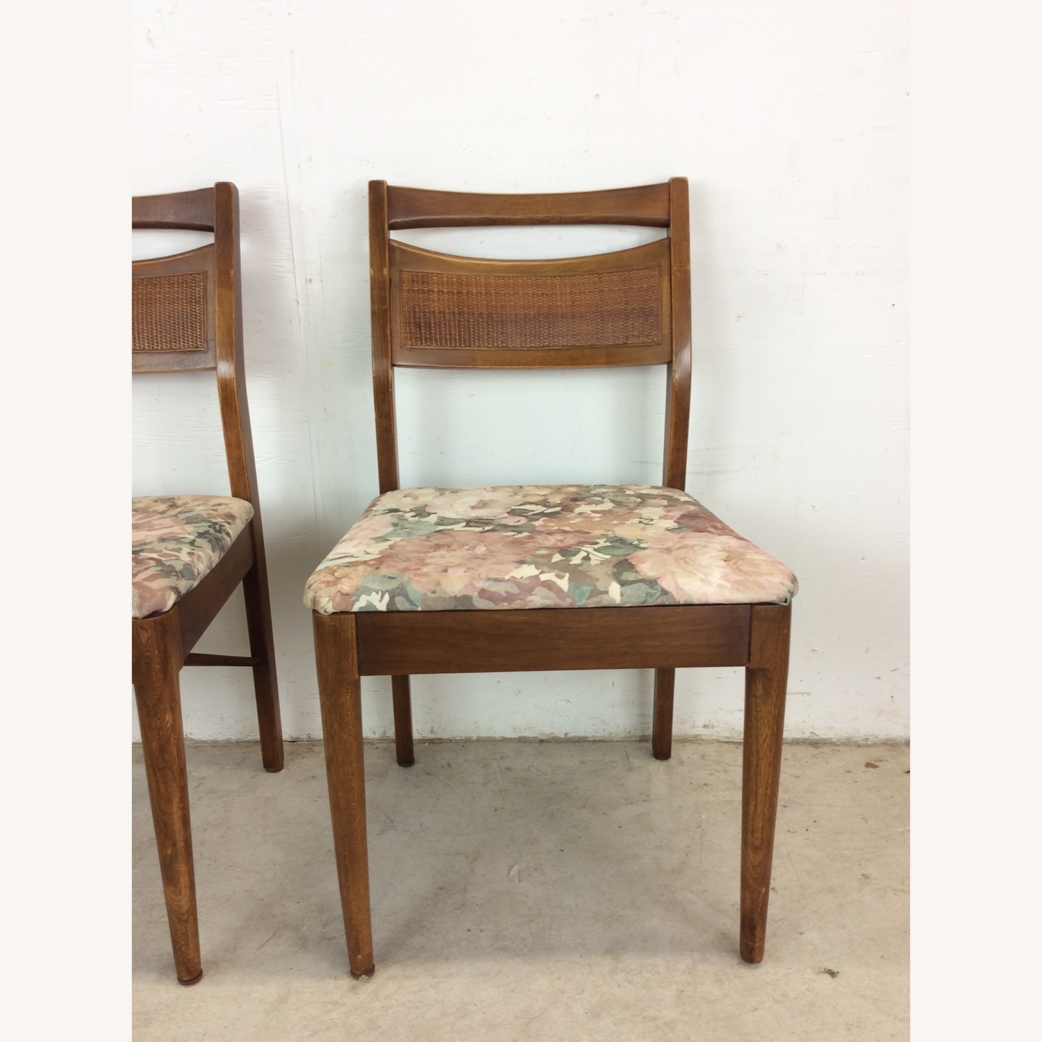 Set of 5 Mid Century Dining Chairs with Caned Back - image-17