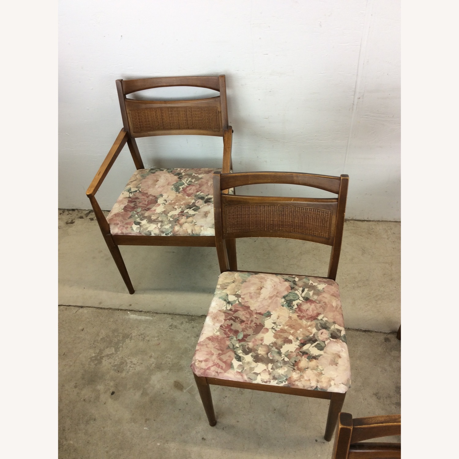 Set of 5 Mid Century Dining Chairs with Caned Back - image-3