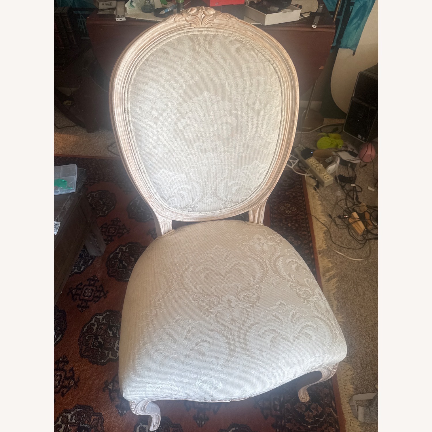 European Style Antique Carved Cameo Side Chair   - image-1