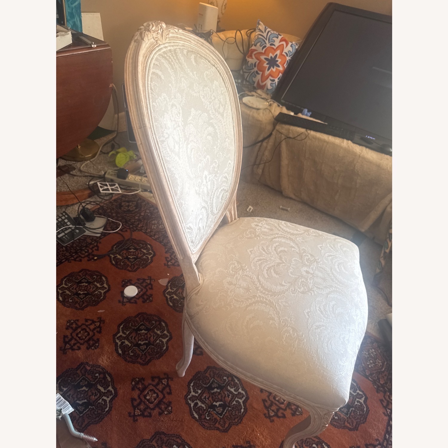 European Style Antique Carved Cameo Side Chair   - image-2