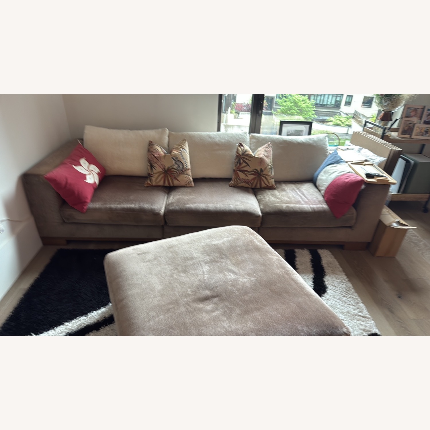 Italian-Made 3-Seater Sofa + Ottoman - image-4