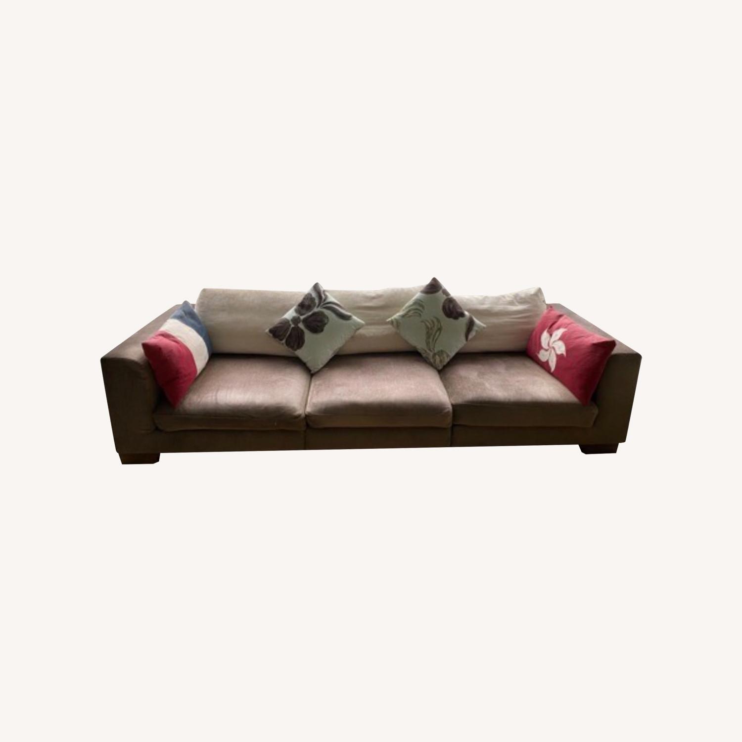 Italian-Made 3-Seater Sofa + Ottoman - image-0