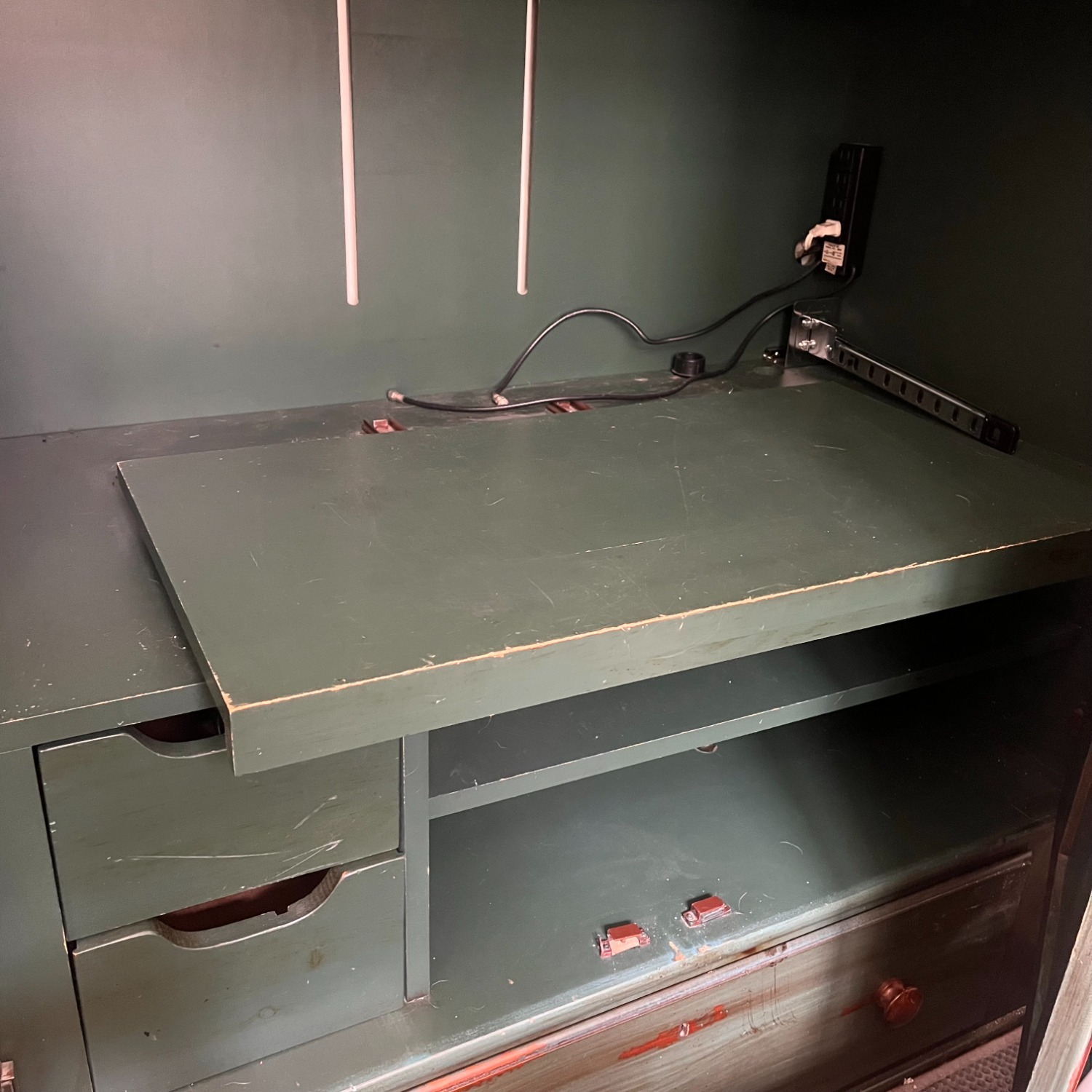 Solid Wood Green Console Armoire - image-5