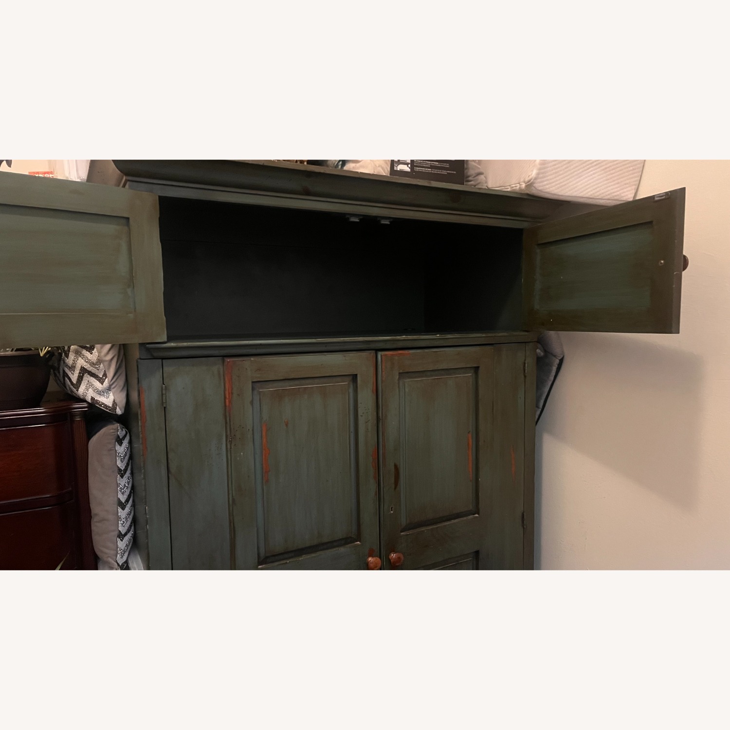 Solid Wood Green Console Armoire - image-2