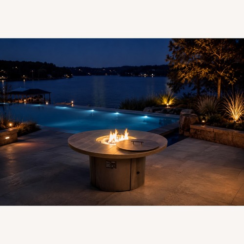Used Plank & Hide 48” Round Cast Aluminum Fire Pit for sale on AptDeco