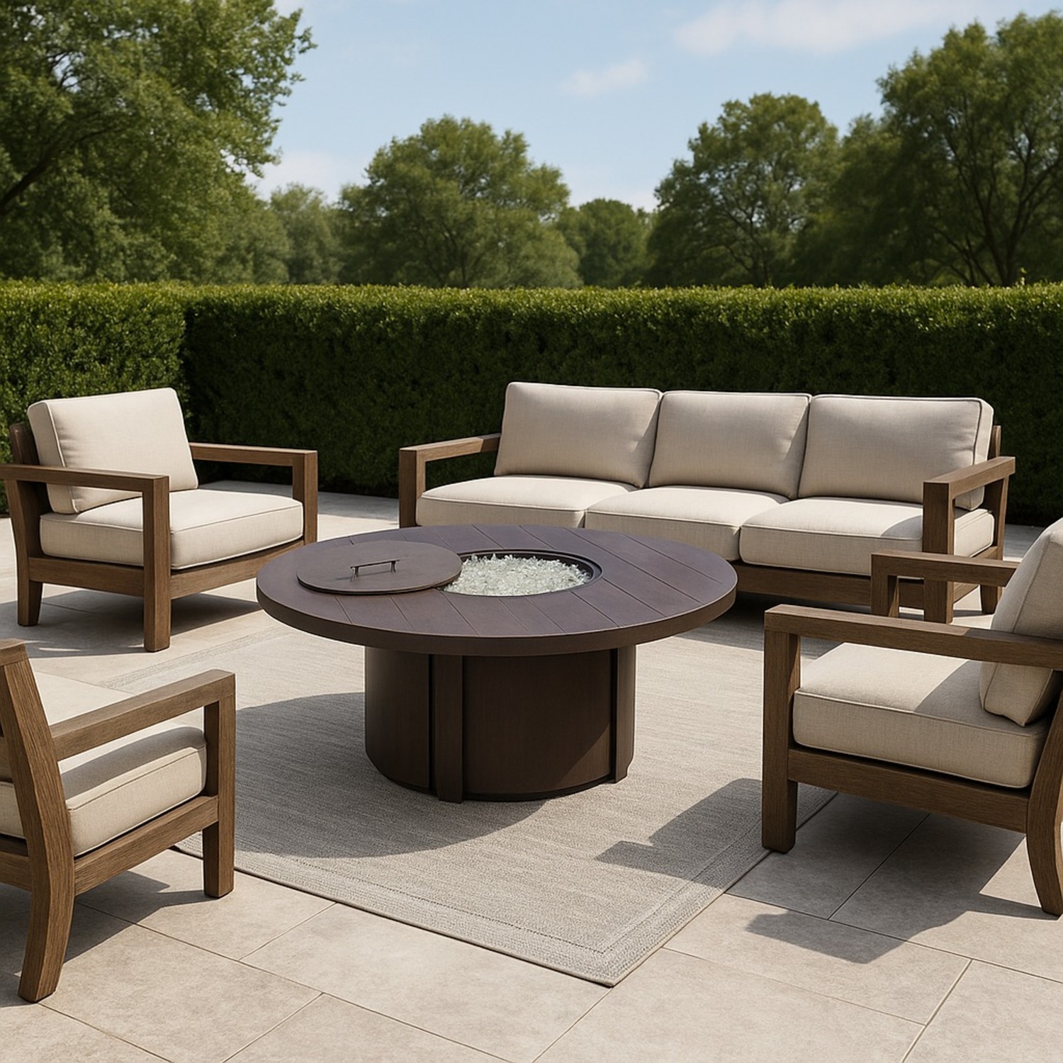 Plank & Hide 48” Round Cast Aluminum Fire Pit - image-6