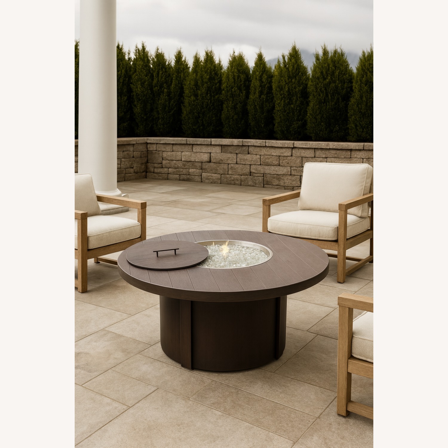 Plank & Hide 48” Round Cast Aluminum Fire Pit - image-7
