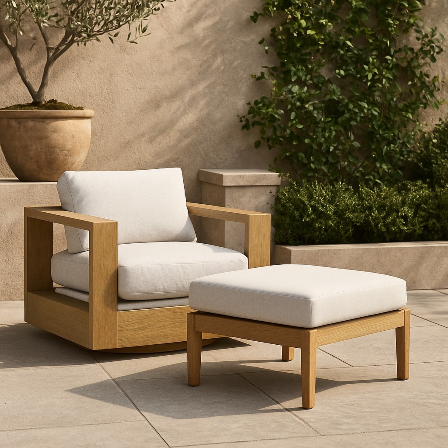 West Elm Telluride Chair and Ottoman - image-9