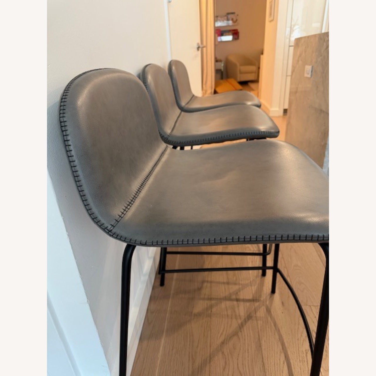 CB2 Primitivo Charcoal Gray Low Back Counter Stools - image-3