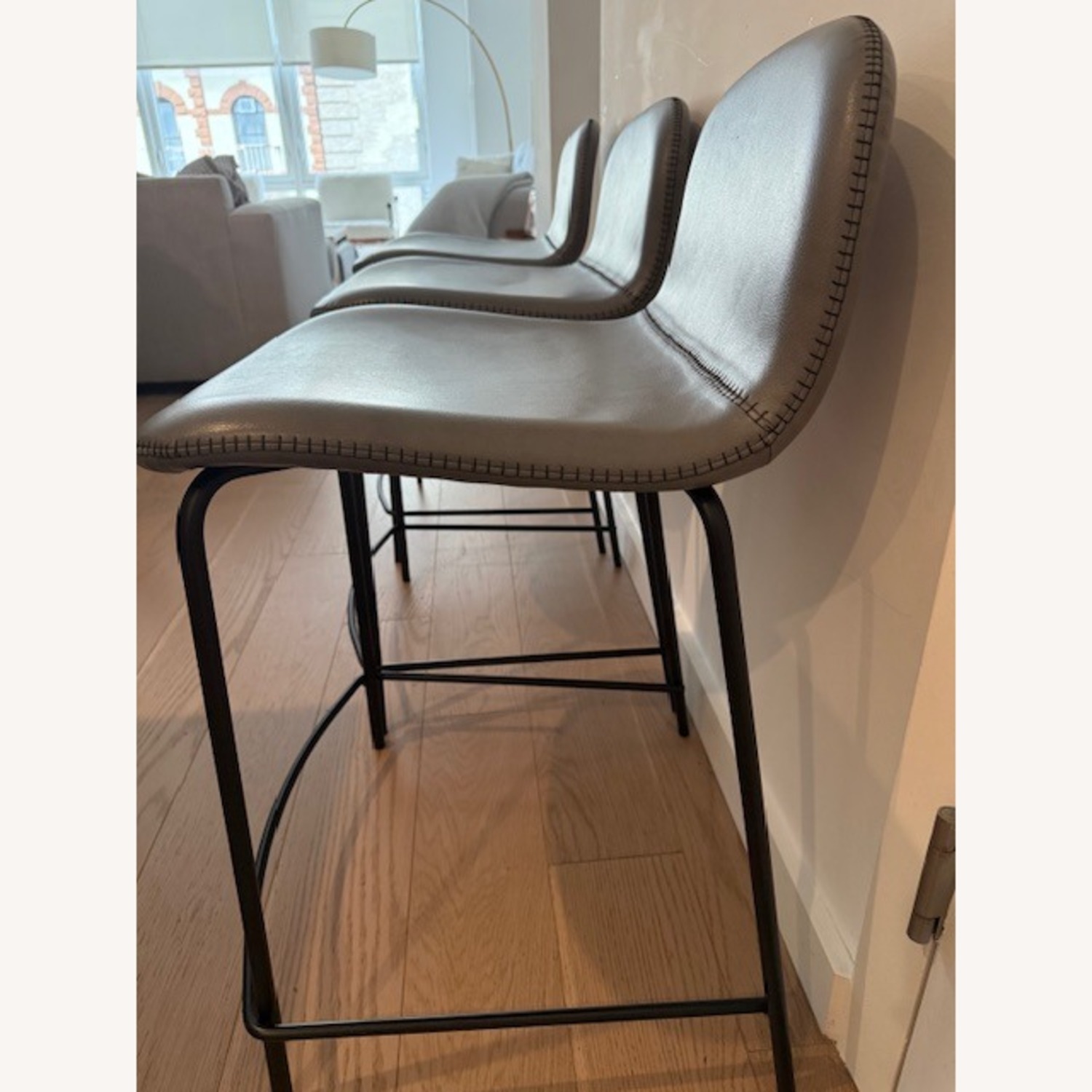 CB2 Primitivo Charcoal Gray Low Back Counter Stools - image-5