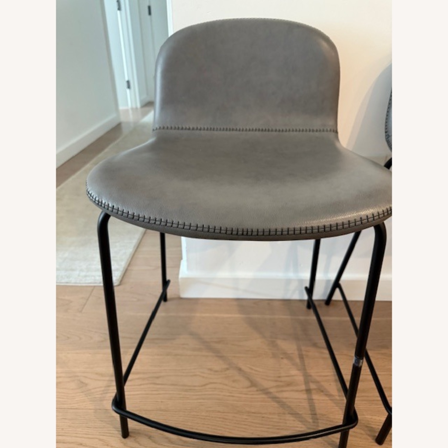 CB2 Primitivo Charcoal Gray Low Back Counter Stools - image-2