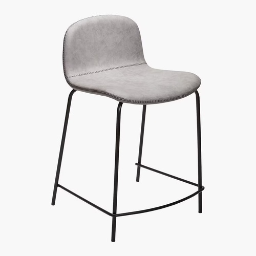 Used CB2 Primitivo Charcoal Gray Low Back Counter Stools for sale on AptDeco