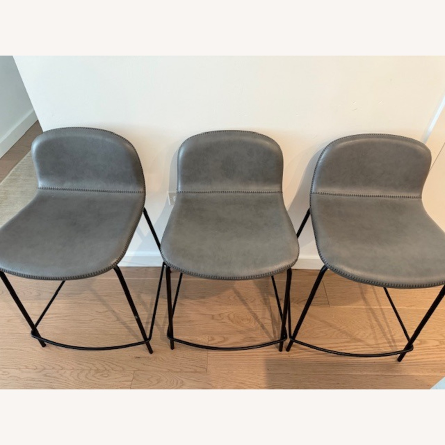 CB2 Primitivo Charcoal Gray Low Back Counter Stools - image-1