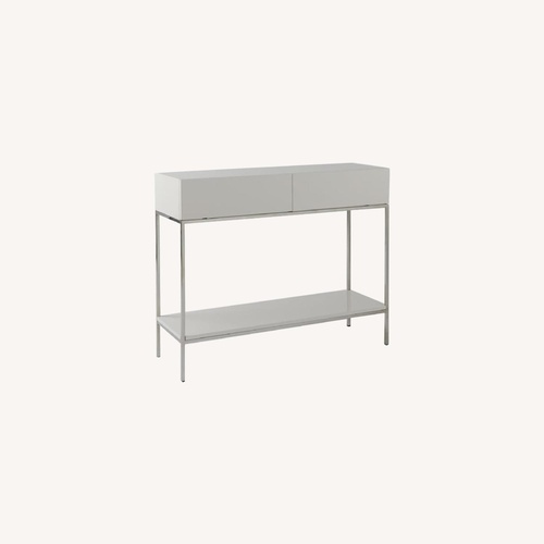 Used West Elm White Lacquer Console Table with Storage for sale on AptDeco