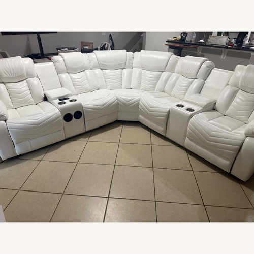 Used LED and USV light with Bluetooth Recliner Sectional for sale on AptDeco