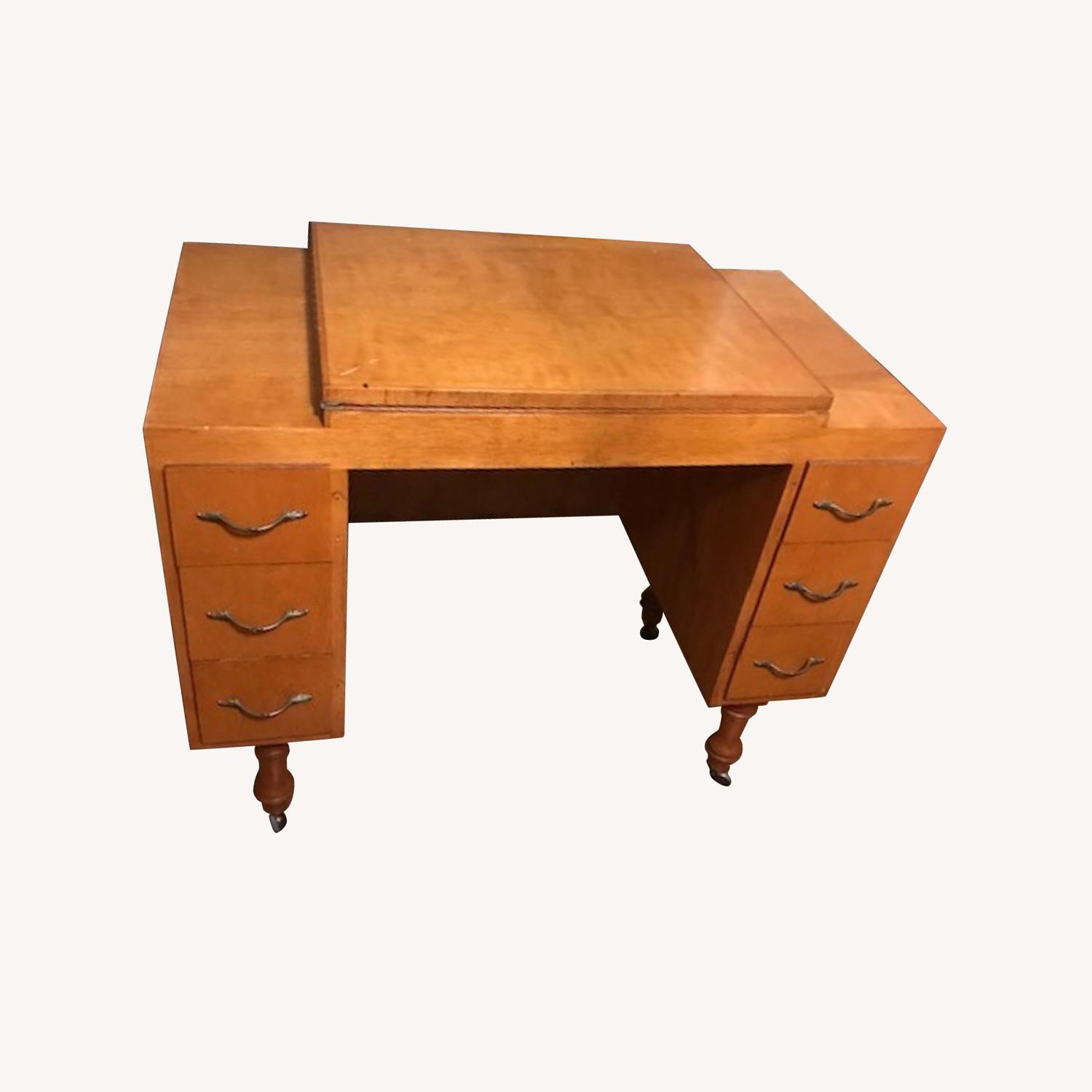 Vintage Sewing Machine Cabinet - image-0