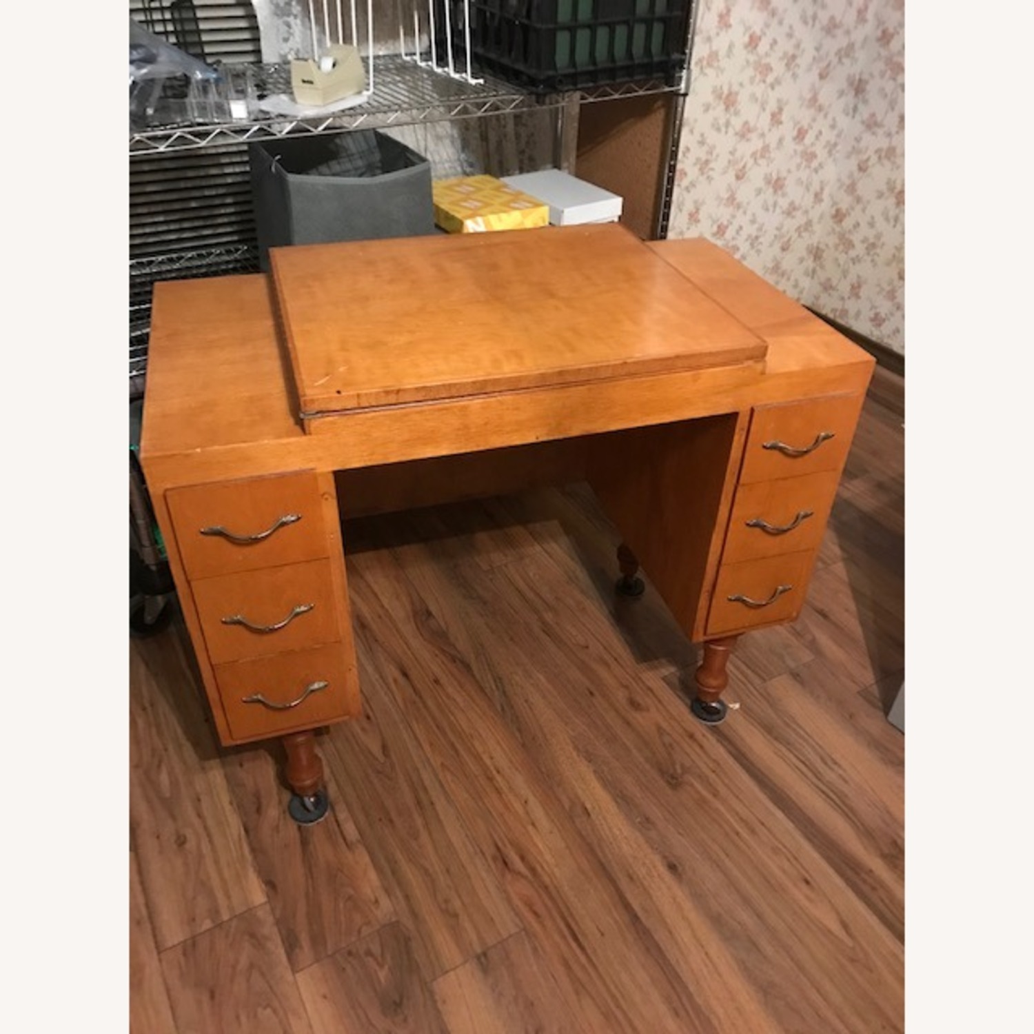 Vintage Sewing Machine Cabinet - image-3