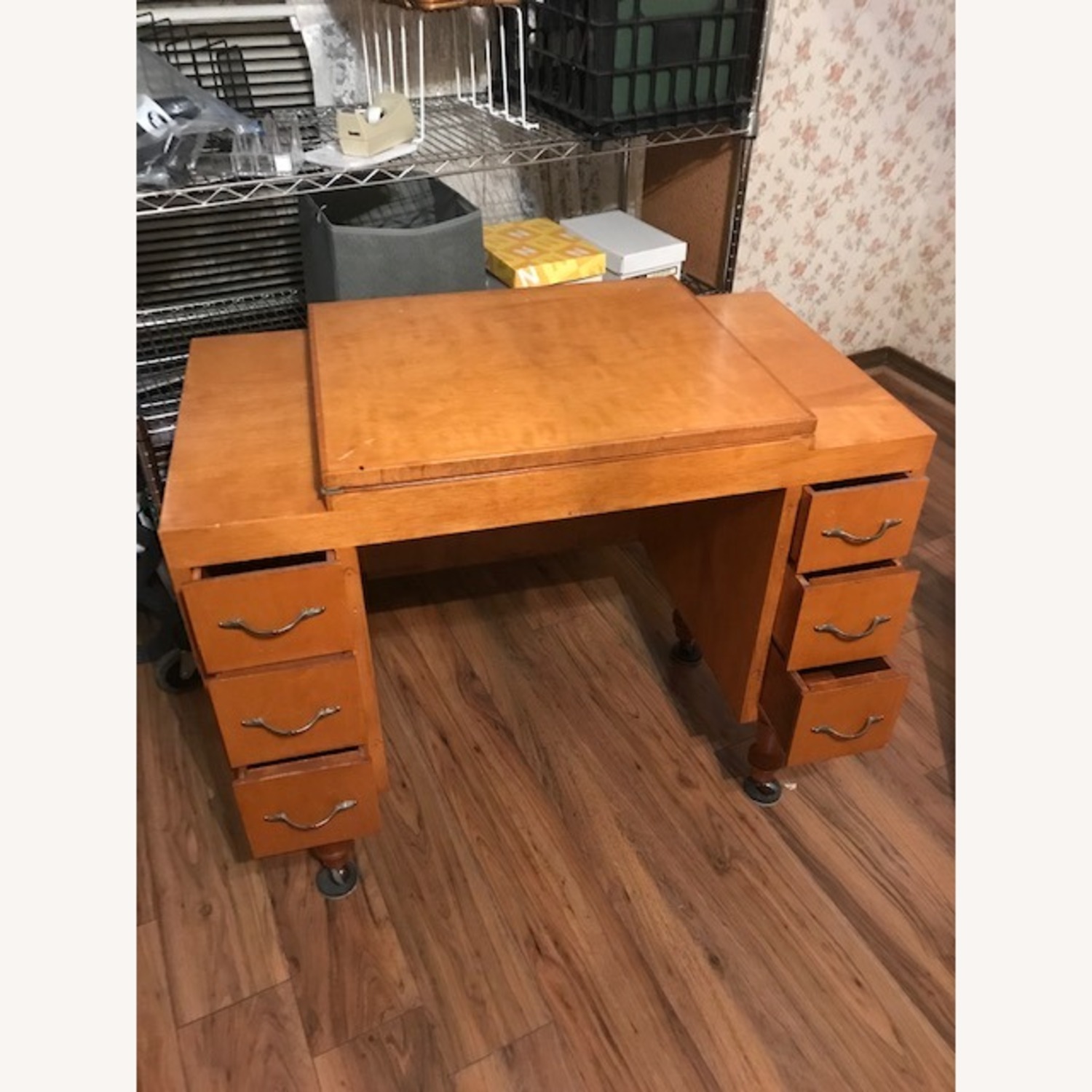 Vintage Sewing Machine Cabinet - image-2