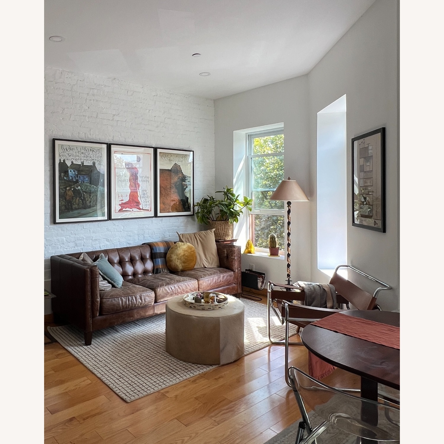 Pottery Barn Burke Leather Sofa - image-1