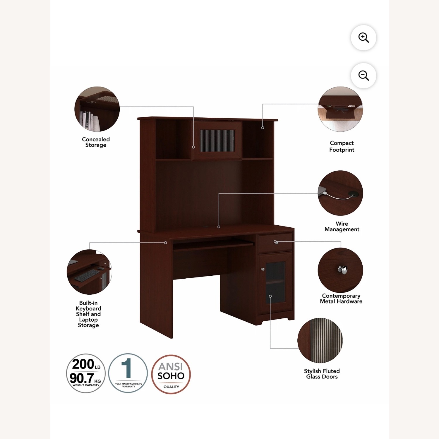 Desk with Hutch & Storage  - image-3