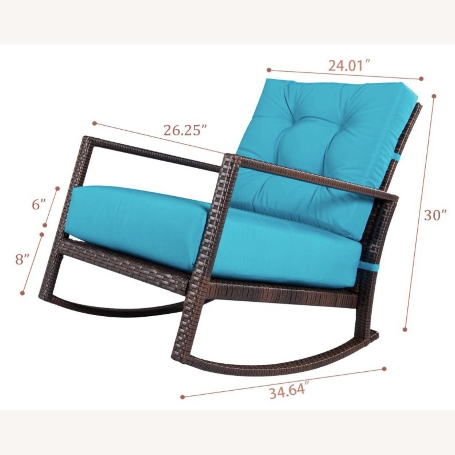All-Weather Wicker Rocker Extra Thick Cushions - image-4