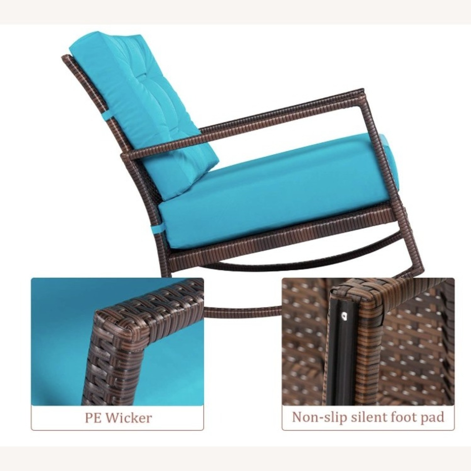 All-Weather Wicker Rocker Extra Thick Cushions - image-3
