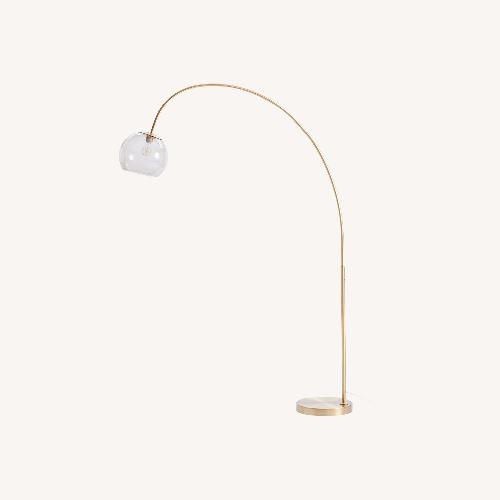 Used West Elm Overarching Brass Floor Lamp  for sale on AptDeco