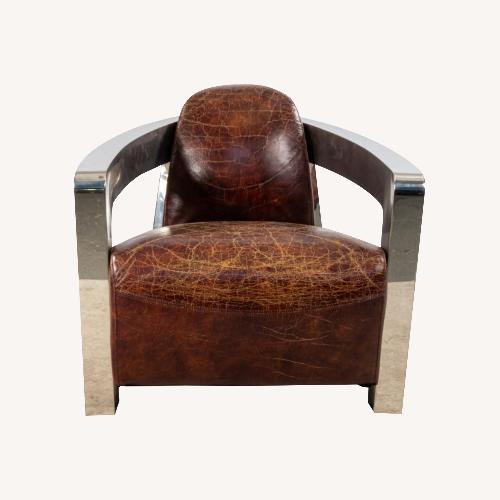 Used Pair of Leather and Chrome Lounge Chairs for sale on AptDeco