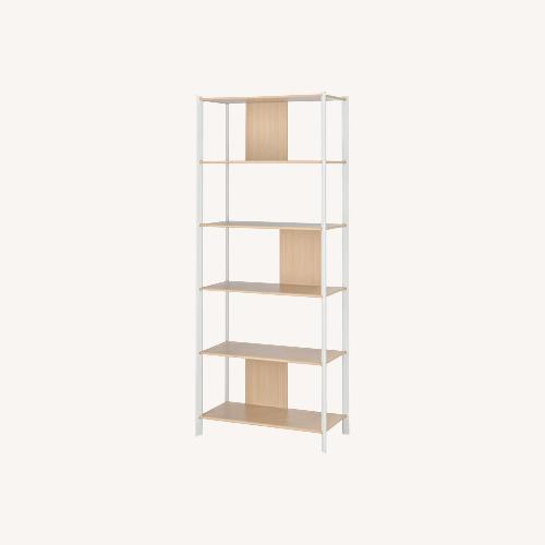 Used IKEA Shelf Unit, White/Light Bamboo for sale on AptDeco