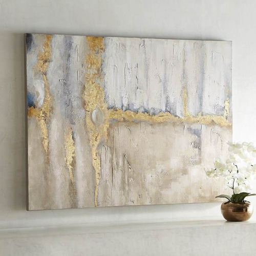 Used Pier 1 Imports Painting Gold Tan White for sale on AptDeco