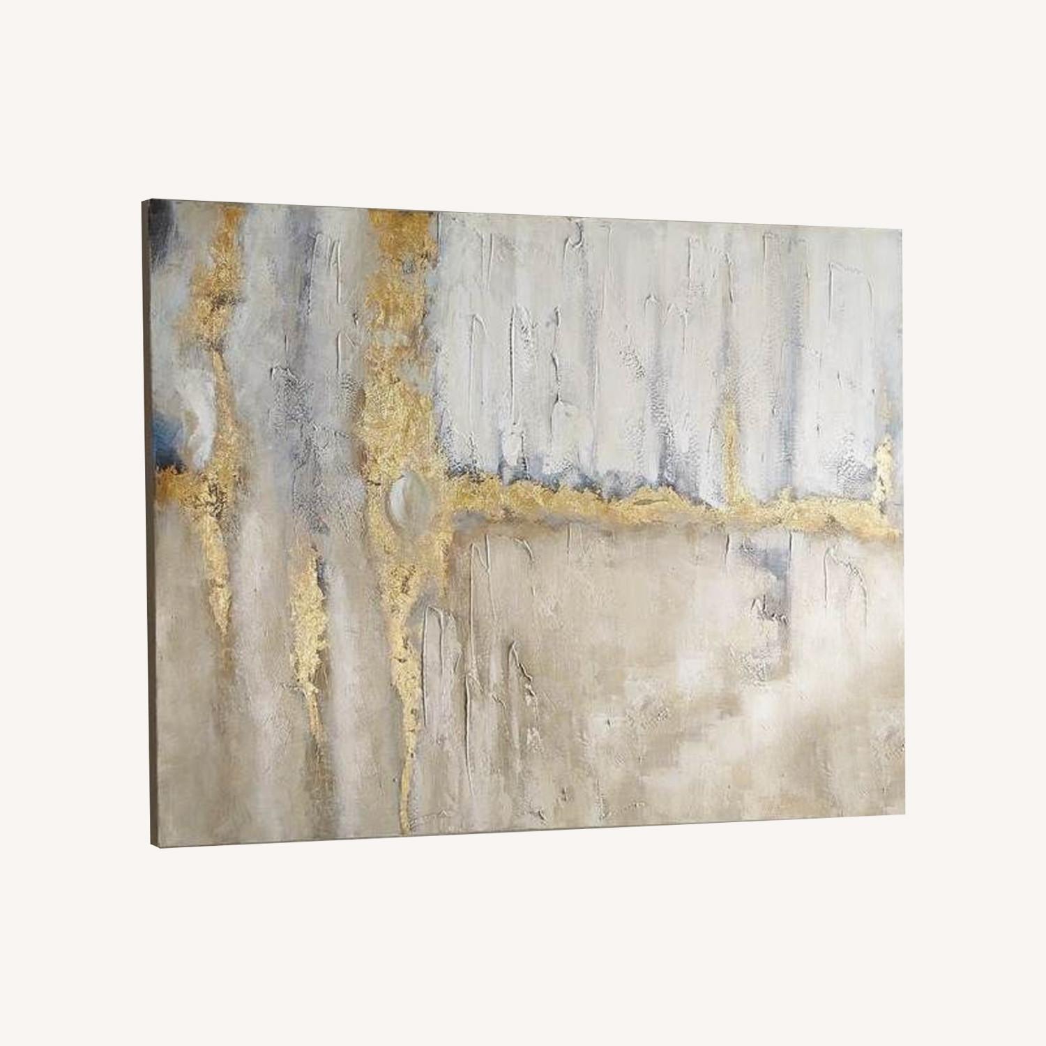 Pier 1 Imports Painting Gold Tan White - image-0