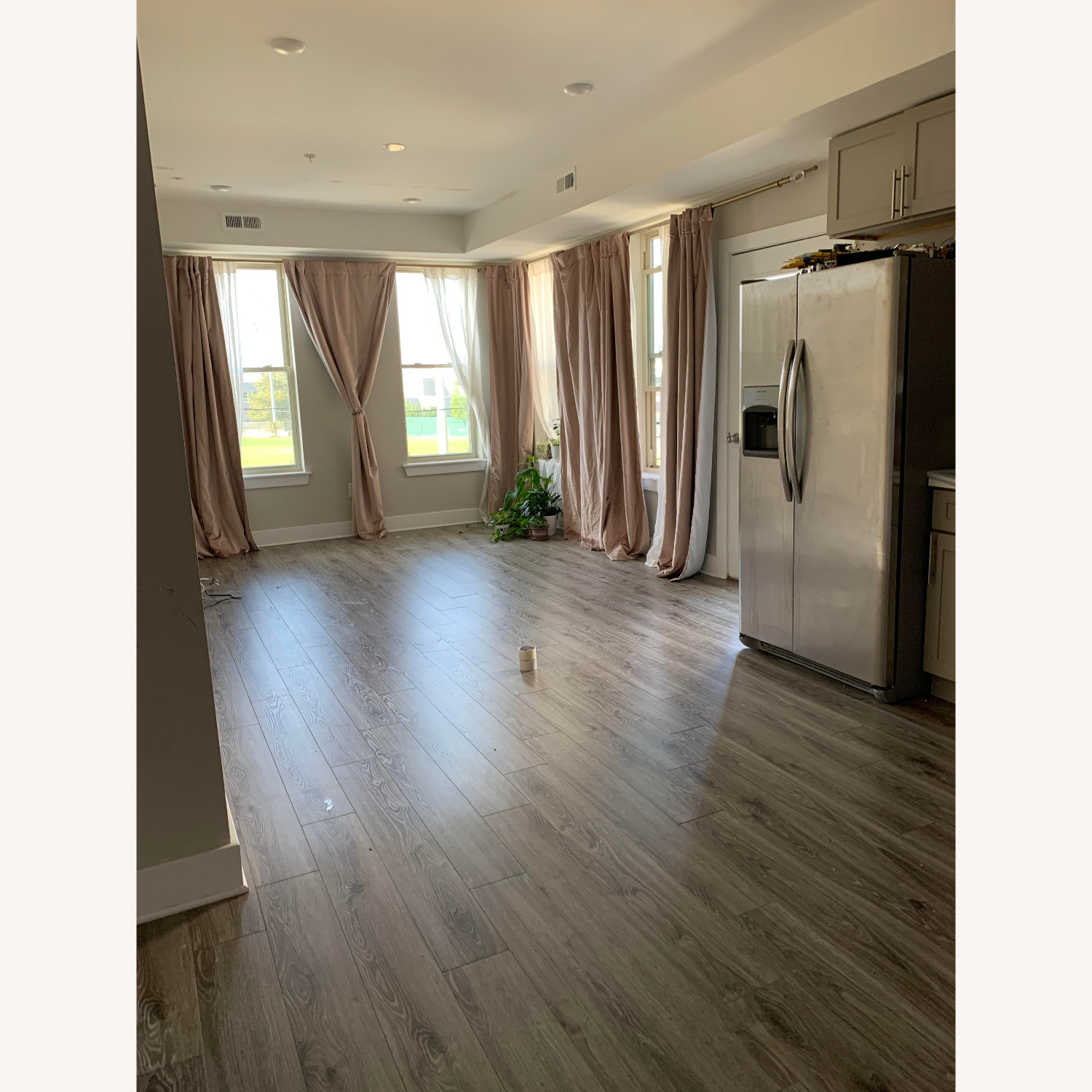 West Elm Pink Velvet Blackout Curtains and Rod - image-4