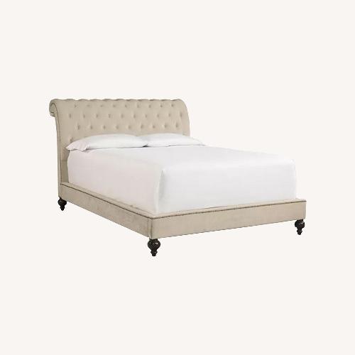 Used Victoria Upholstered Queen Bed Frame for sale on AptDeco
