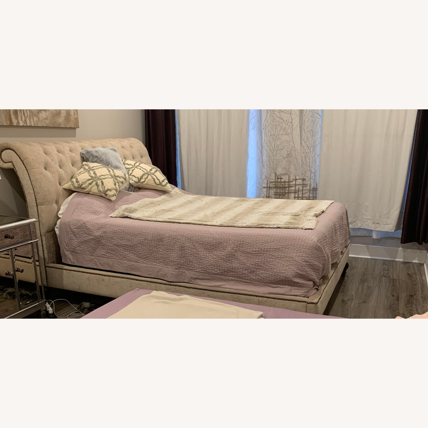 Victoria Upholstered Queen Bed Frame - image-5