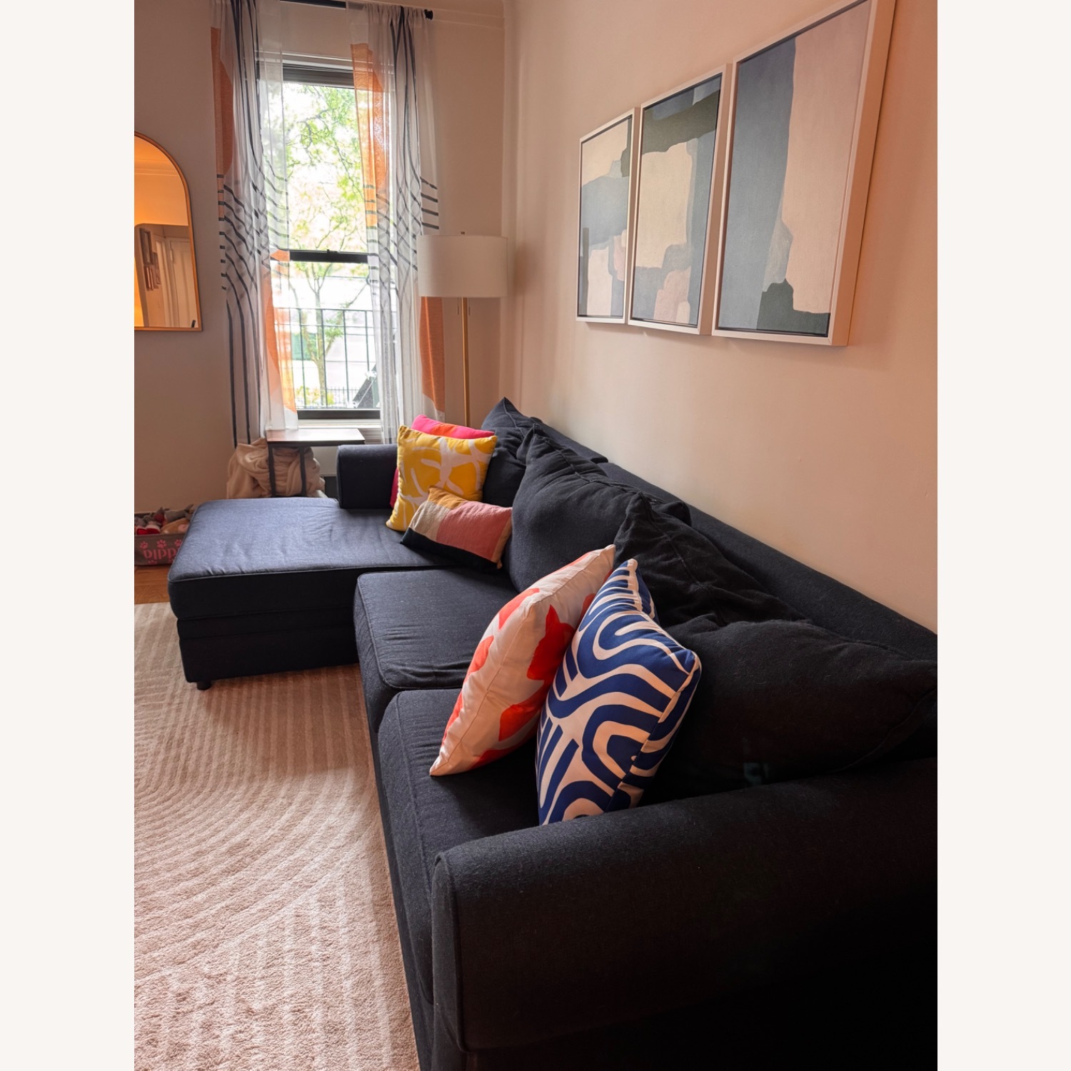Bob's Discount Venus Navy Sectional - image-3