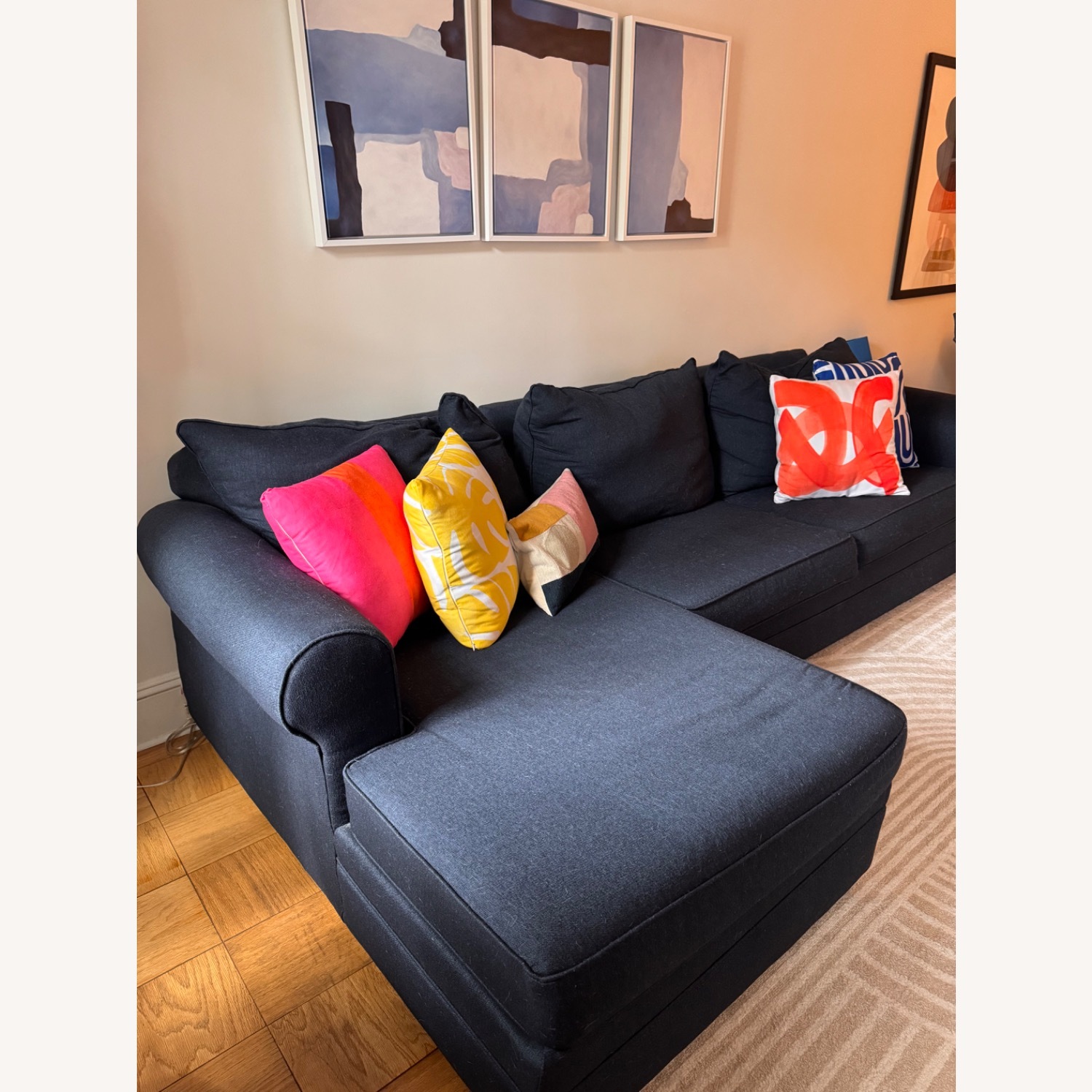 Bob's Discount Venus Navy Sectional - image-4