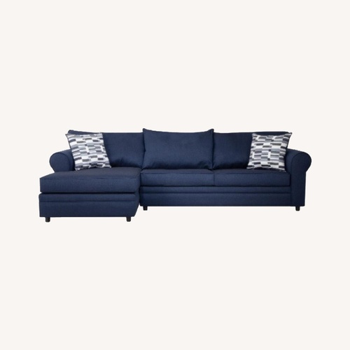 Used Bob's Discount Venus Navy Sectional for sale on AptDeco