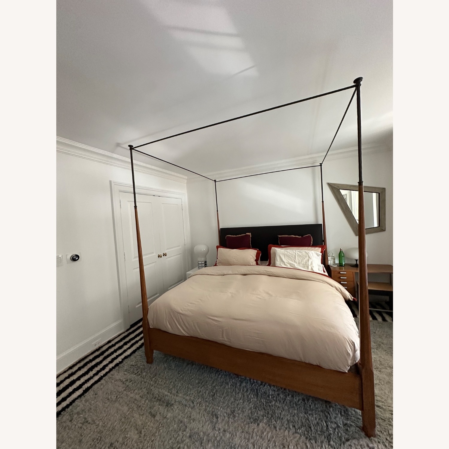 Rose Tarlow Walnut and Iron Four Poster Bed, King - image-2