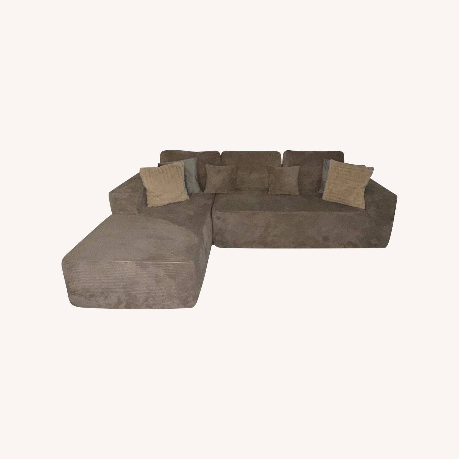Camel Sectional Cloud Couch - image-0