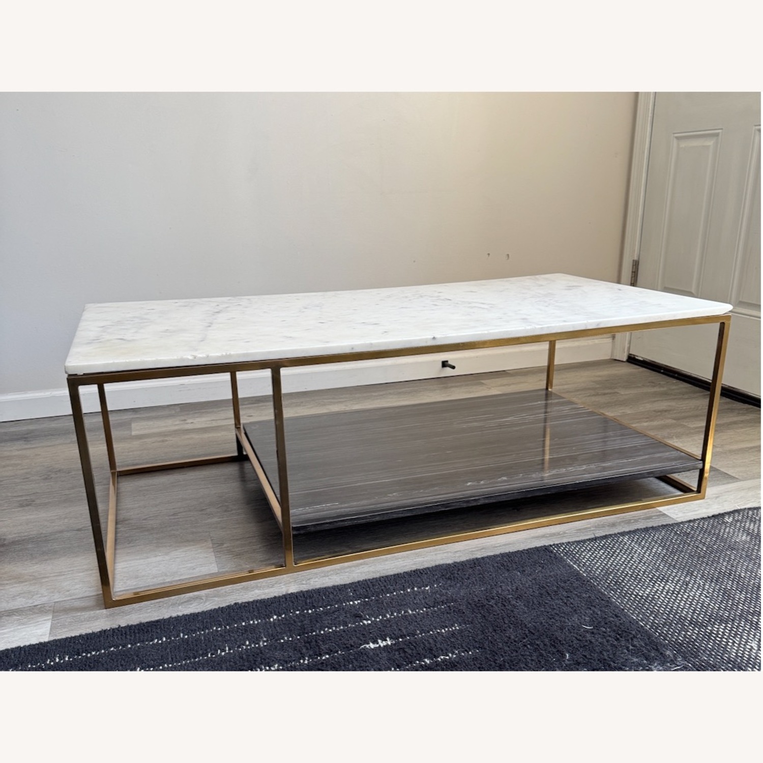 CB2 Two-Toned Tiered Marble Coffee Table - image-2